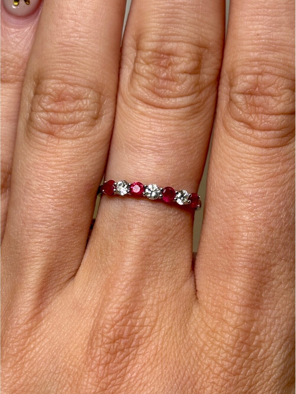 14k White Gold Ruby and Diamond Ring
